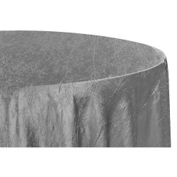 Crushed Taffeta Round Tablecloth Silver CU 1707515328 Tablecloths