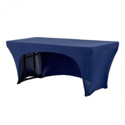 Open Back Stretch Spandex Table Cover 6 Foot Rectangular Navy Blue 1707847769 Table Wraps