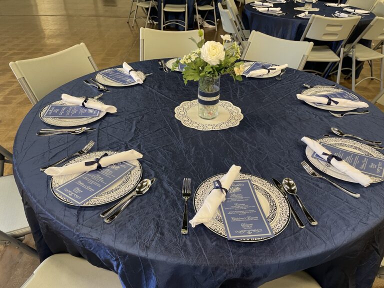 BC Event Placesettings KRMC EMed Graduation 2023 Beale Celebrations Venue Services